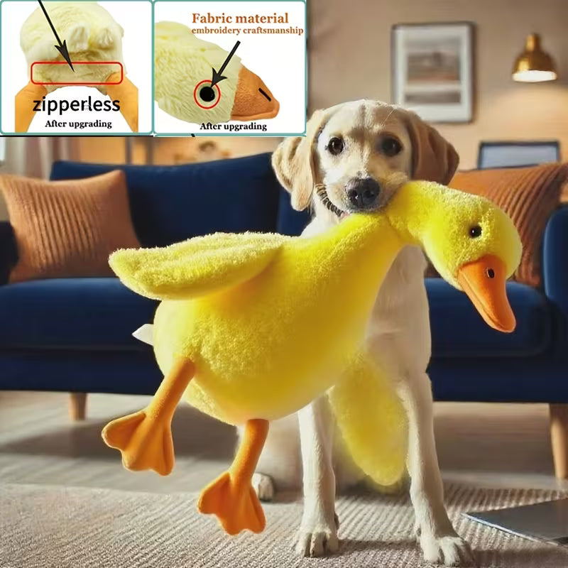 Large Plush Duck Dog Toy â€“ 50cm Soft & Cuddly Companion | Medium & Large Dogs | Yellow & Grey