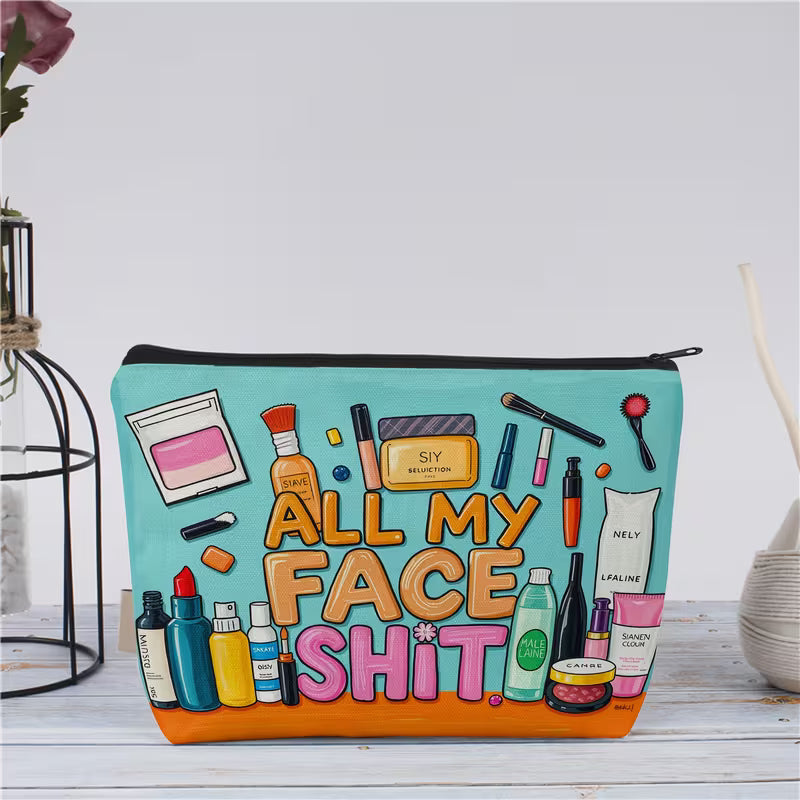 Lustige Make-up-Tasche – Reißverschluss-Tasche für Kosmetika, Reisen & Toilettenartikel | Auffälliges Geschenk für Sie
