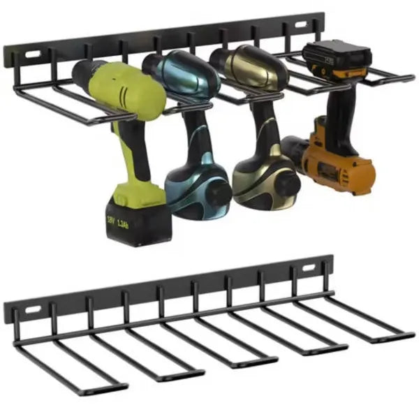 Wandmontierter Werkzeughalter – 4 Fächer | Garage & Werkstatt Organizer