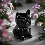 Boubou Schwarz – Lackierte Keramik-Wachsmelter & Ätherischer-Öl-Verbrenner | Tierinspiriertes Wohnaccessoire