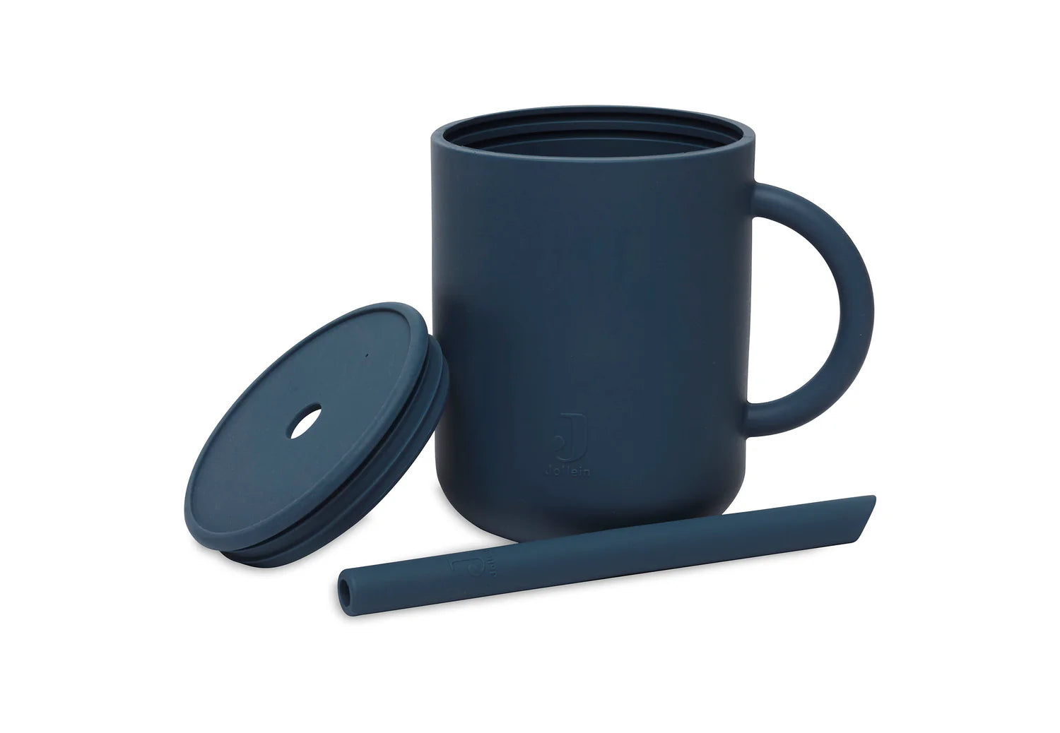 Silicone-Strohhalm-Becher – Blue Jeans | Babysicher, auslaufsicher | Unabhängiges Trinken