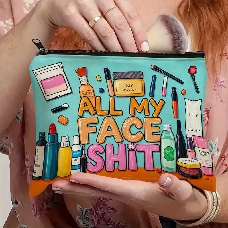 Lustige Make-up-Tasche – Reißverschluss-Tasche für Kosmetika, Reisen & Toilettenartikel | Auffälliges Geschenk für Sie