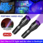 UV-Blacklight-Taschenlampe 2-in-1 – 395nm | UV- & Weißlicht | Banknoten- & Tierflecken-Detektor