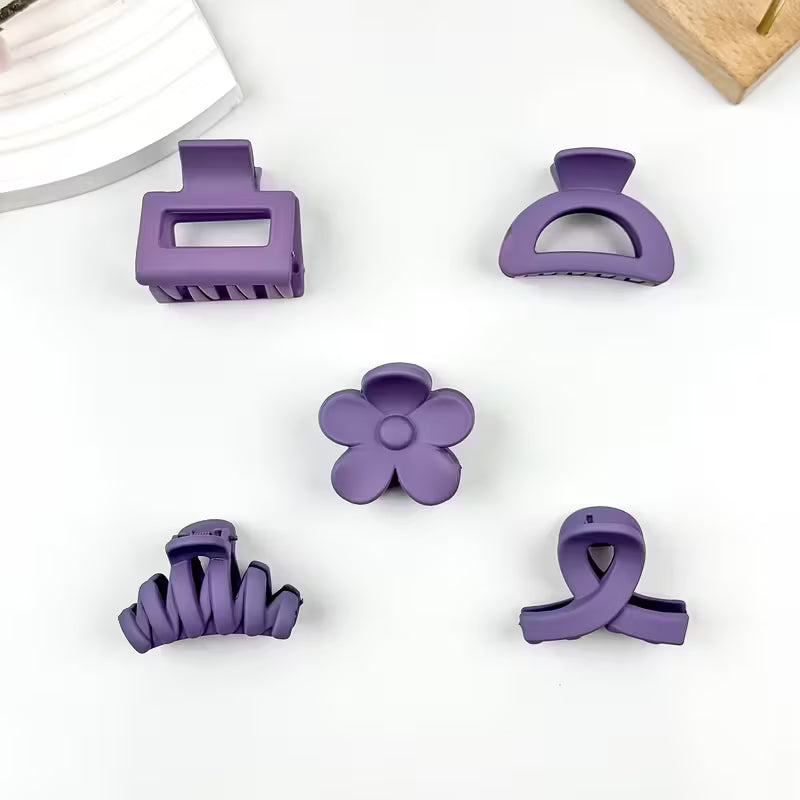 5-teiliges Haarspangen-Set – Lila & Lavendel Kollektion | Starker Halt & elegantes Design