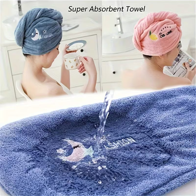 Mikrofaser-Haartrockentuch – Schnelltrocknender Turban mit Knopfverschluss | Weniger Frizz & Haarschäden