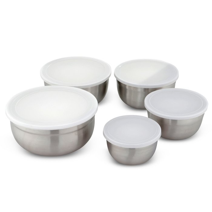 Stainless Steel Kitchen Bowl Set â€“ 5 Pieces with Lid | Mixing, Prep & Storage Bowls