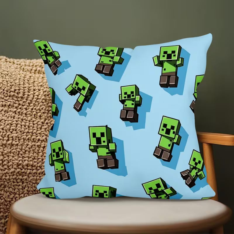 Creeper Gamer Wurfkissenbezug – 45×45cm, weicher Plüsch, dekoratives Kissen