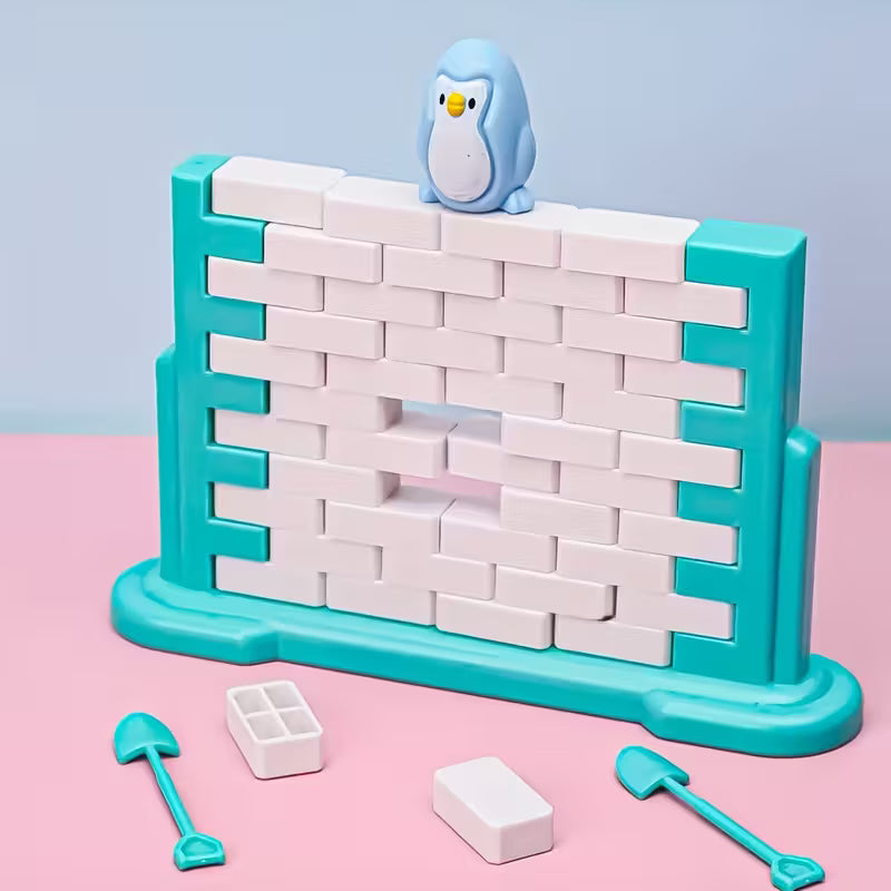 Pinguin-Wandbrecher-Spiel – Kinderspielzeug aus Bausteinen | Strategie, Spaß & Familienspielabend