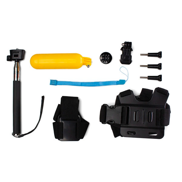 9-in-1 Zubehör-Set für GoPro HERO 1, 2, 3, 3+, 4 – Brustgurt, Kopfhalterung, Selfie-Stick & mehr