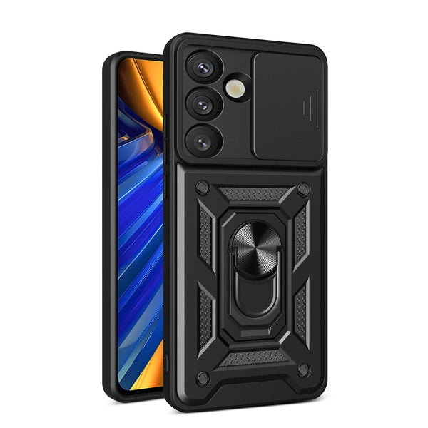 Hybrid Armor Camshield Hülle für Samsung Galaxy S26 Plus – Stoßfestigkeit, Kickstand & Kameraschutz | Schwarz