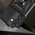 Hybrid Armor Camshield Hülle für Samsung Galaxy S26 Plus – Stoßfestigkeit, Kickstand & Kameraschutz | Schwarz