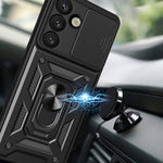 Hybrid Armor Camshield Hülle für Samsung Galaxy S26 Plus – Stoßfestigkeit, Kickstand & Kameraschutz | Schwarz