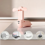 Jisulife Life8 Tragbarer Ventilator – 3-in-1 USB-Ventilator, Power Bank & Taschenlampe | 2000mAh | Pink