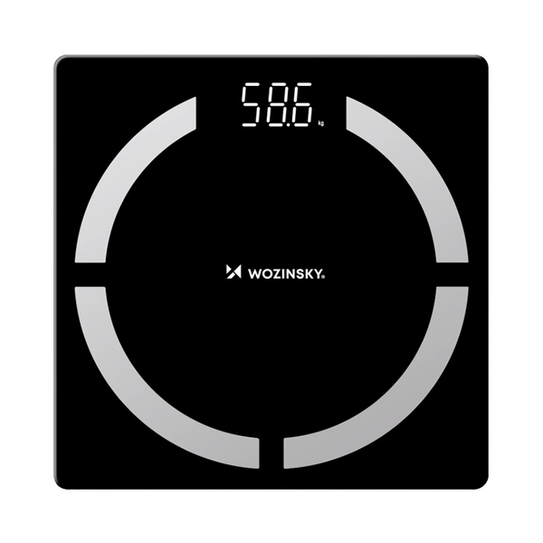 Wozinsky WIWL-30 Smarte Bluetooth-Badewannenskala – App-Synchronisation, Fortschrittsverfolgung | Schwarz