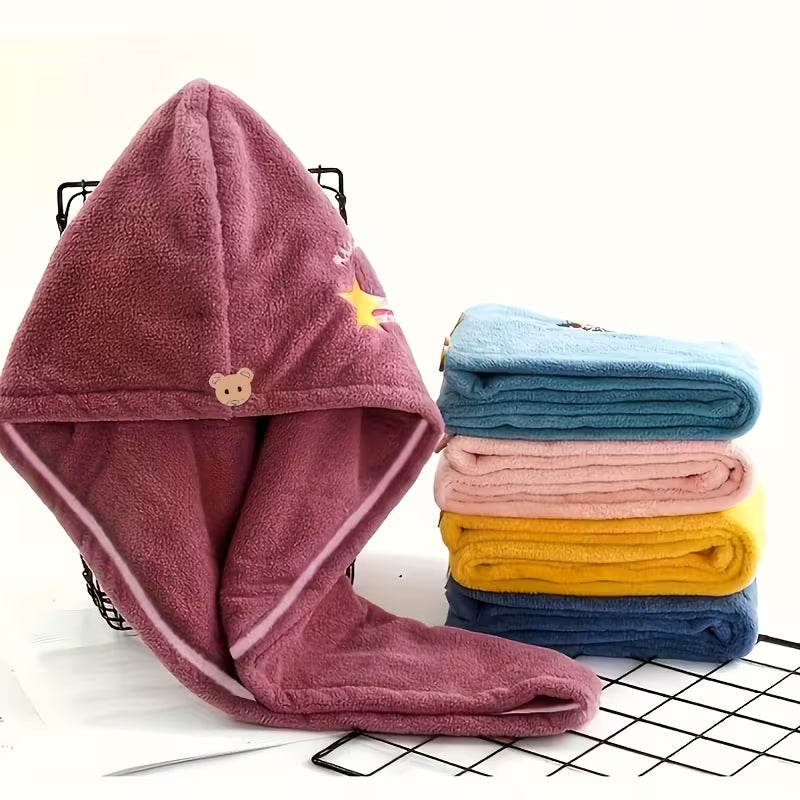 Mikrofaser-Haartrockentuch – Schnell-Trocken-Turban mit Knopfverschluss | Weniger Frizz & Schäden