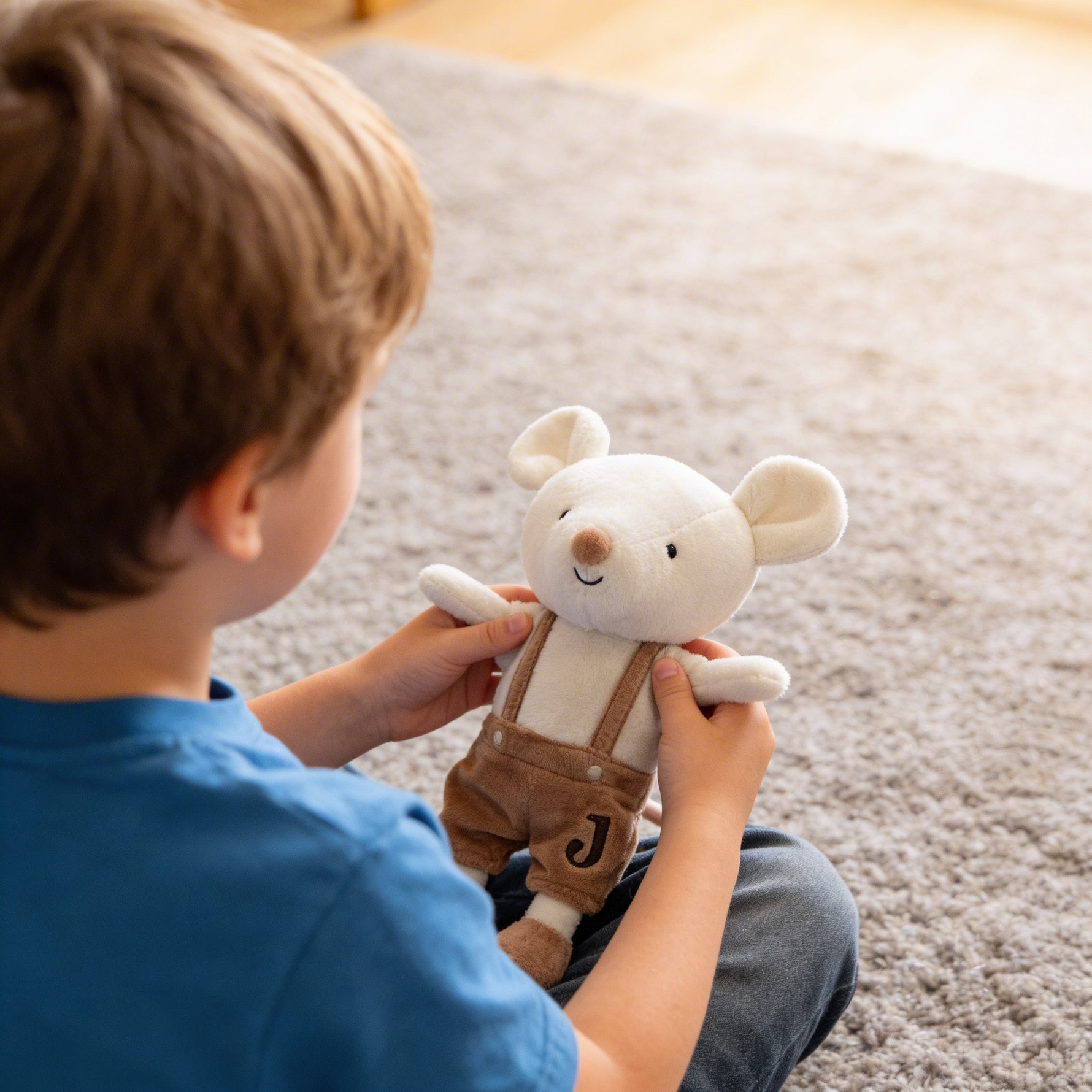 Weiches Plüsch-Maus – Weiß | Ultra-weicher Baby-Komfort-Spielzeug | Perfektes erstes Plüschtier