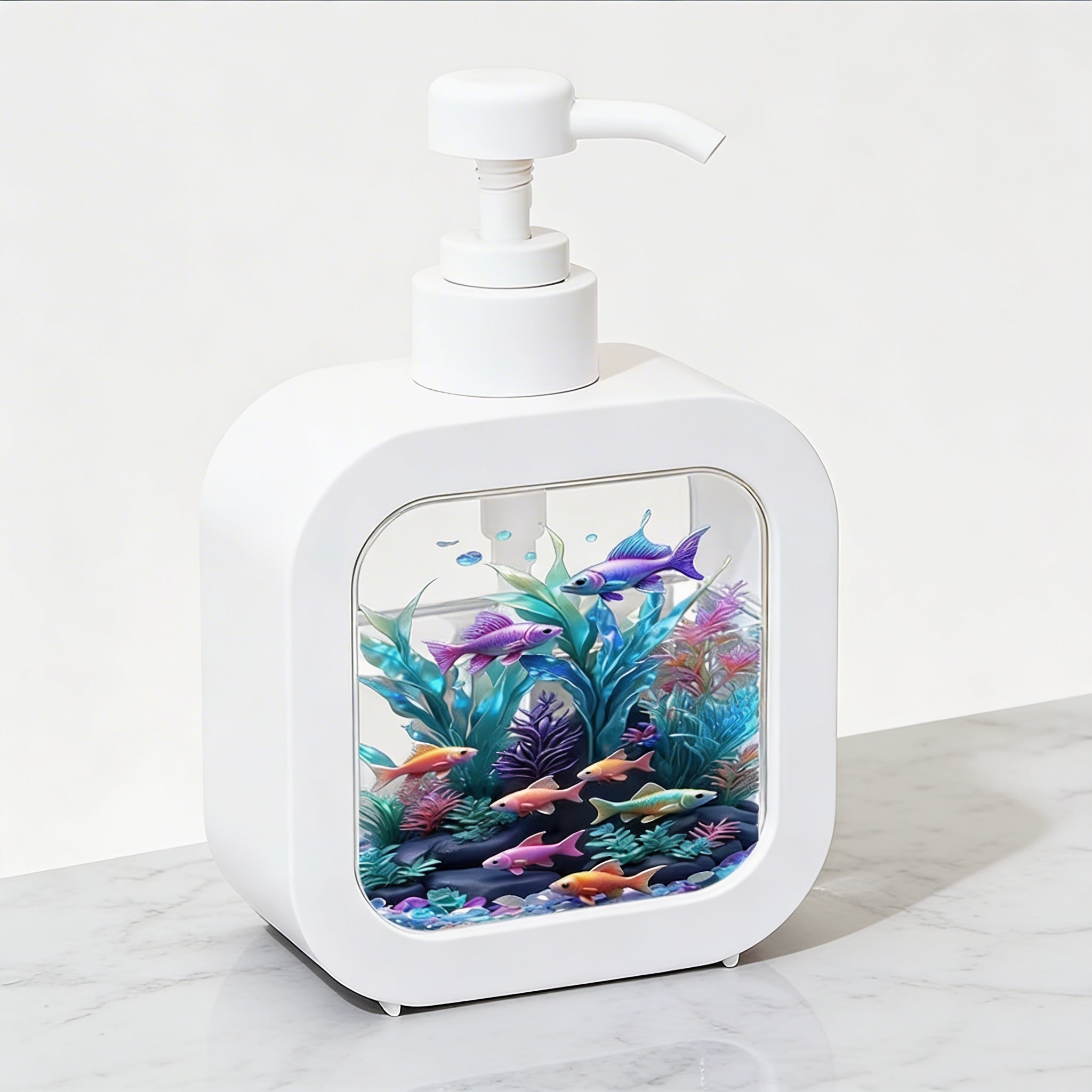Ozean-Themen-Seifenspender – Dekorativer Badezimmer-Pumpenspender | Bunter Unterwasser-Design