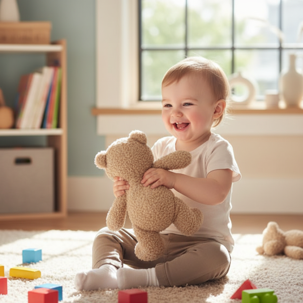 Weicher Plüsch-Teddybär – Ultra-weich, tröstlich & sicher | Perfektes erstes Teddybär für Babys