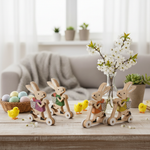 Osterhase Fahrraddekorationen – Set aus 2 | Holz-Frühlingsornamente | Tisch- & Regal-Deko