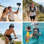 9-in-1 Zubehör-Set für GoPro HERO 1, 2, 3, 3+, 4 – Brustgurt, Kopfhalterung, Selfie-Stick & mehr