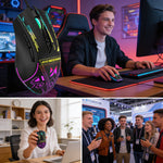 Wozinsky WMGB-3200 Kabellose Gaming-Maus – 3200 DPI, RGB-Beleuchtung & Wiederaufladbarer Akku | Schwarz