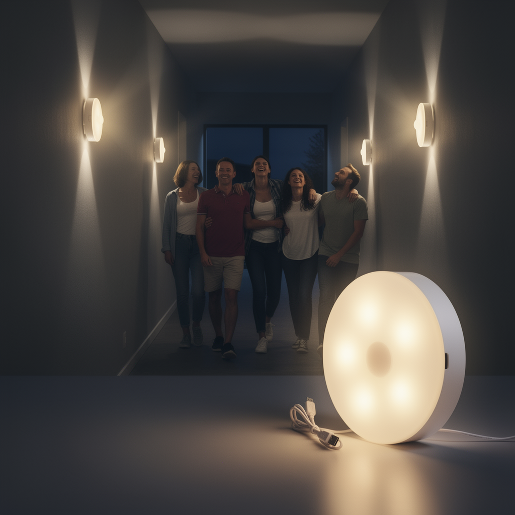 Bewegungsmelder-Nachtlicht – Warmes automatisches Licht für Treppen & Flure | Packung mit 2