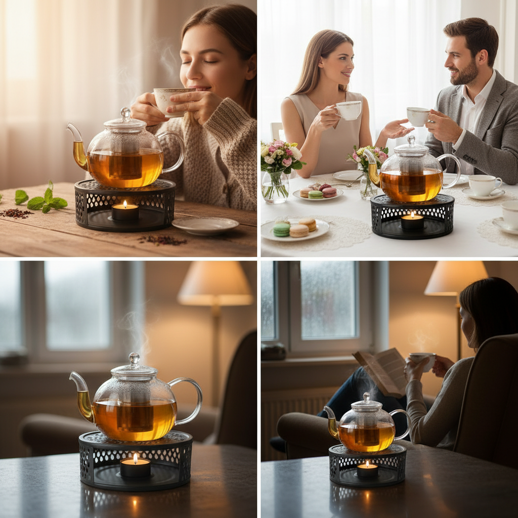 Creano Teewärmer Edelstahl Stövchen – Eleganter Teelichthalter für alle Teekannen